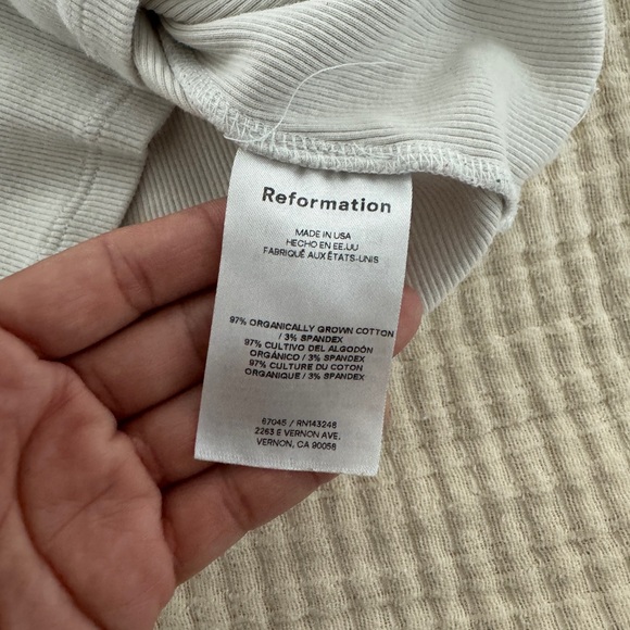 Reformation White Ribbed Tank Top - Picture 6 of 6